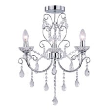 Natalya Metal & Crystal 3-Light Close to Ceiling Light
