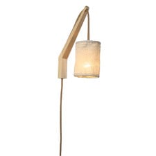Christie Rubberwood & Canvas Armed Wall Light