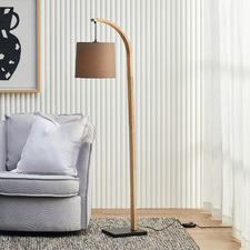 Keziah Rubberwood Floor Lamp