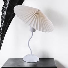 Veda Metal & Linen Pleated Table Lamp