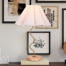 Juelz Linen Wavy Table Lamp