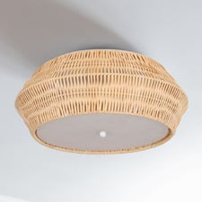 Tinley Rattan Flush Ceiling Light