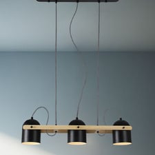 Maverick Rubberwood 3 Light Bar Pendant