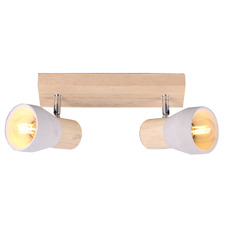 Casey Rubberwood & Cement 2 Lamp Spotlight