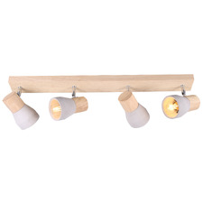 Casey 4 Light Rubberwood & Cement Spotlight