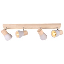 Casey Rubberwood & Cement 4 Lamp Spotlight