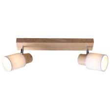 Vargas Rubberwood 2 Lamp Bar Spotlight