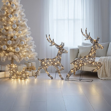 3 Piece Leina Reindeer with Sleigh LED Christmas Decoration Set