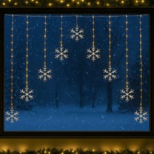 Ciara V-Shape LED Curtain Lights with Snowflakes