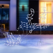 Liliana Solar Reindeers with Sleigh LED Christmas Decoration Set