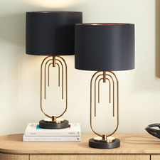 Jenson Iron Art Deco Table Lamps (Set of 2)