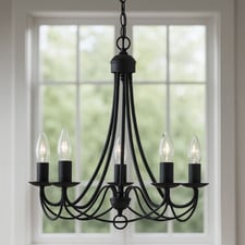 Montmartre Antique Brass 5 Light Chandelier