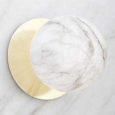 Lassie Marble Opal Glass Cool White LED Outdoor Wall Light