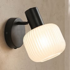Clement Glass Wall Mounted Reading Light with USB