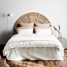 White Maison Vintage Linen-Blend Quilt Cover