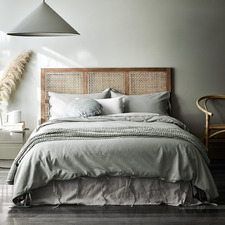 Limestone Maison Vintage Linen-Blend Quilt Cover