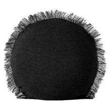 Fringed Vintage Wash Linen 45cm Round Cushion