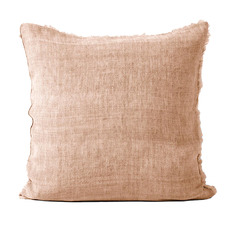 Fringed Vintage Wash Square Linen Cushion