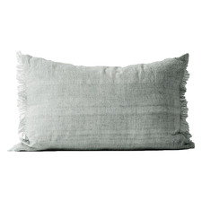 Fringed Vintage Wash Rectangular Linen Cushion