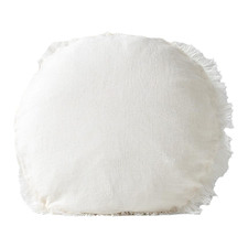 Fringed Vintage Wash 45cm Round Linen Cushion