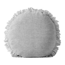 Fringed Vintage Wash 45cm Round Linen Cushion