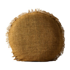 Fringed Vintage Wash 45cm Round Linen Cushion
