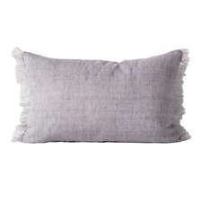 Fringed Vintage Wash Rectangular Linen Cushion