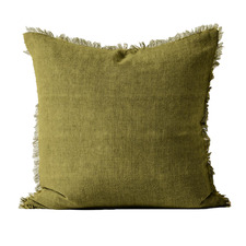 Fringed Vintage Linen Cushion