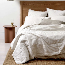 Sand Halo Organic Cotton King Coverlet