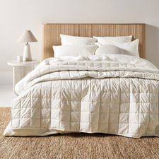 White Evie Stonewashed Cotton King Coverlet