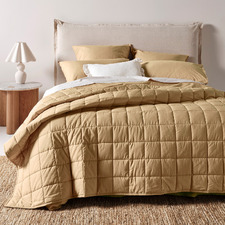 Caramel Evie Stonewashed Cotton King Coverlet