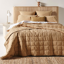 Pecan Evie Stonewashed Cotton King Coverlet