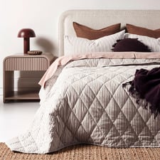 Ticking Stripe  Cotton Coverlet