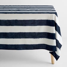 Riviera Stripe Cotton & Linen Tablecloth