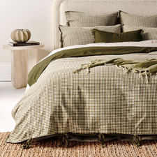 Mini Gingham European Flax Linen & Cotton Quilt Cover