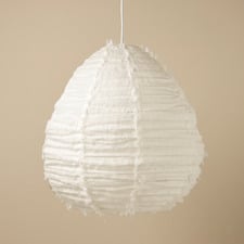 Cloud Pear Fringed Linen Pendant Shade