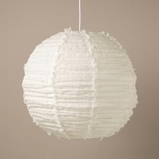 Cloud Round Fringed Linen Pendant Shade