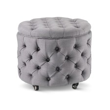 Small Grey Jessica Storage Ottoman