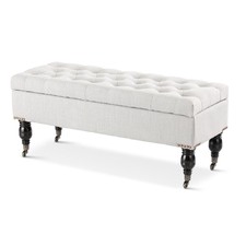 Taupe Ruby Storage Dressing Bench