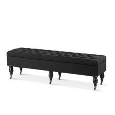 Large Black Ruby Storage Dressing Bench