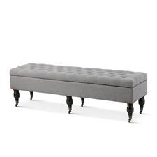Large Grey Ruby Storage Dressing Bench