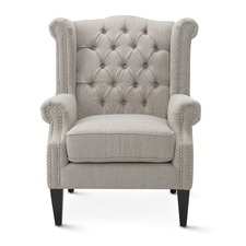 Mushroom Duke Wingback Armchair