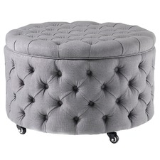 Grey Large Jessica Storage Ottoman