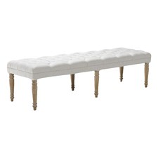 Linen White Hailey Dressing Bench