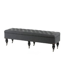 Large Charcoal Ruby Storage Dressing Bench