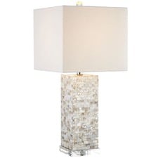 Mother of Pearl Linen Table Lamp