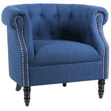 Navy Esther Upholstered Tub Chair