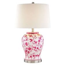 67cm Pink Vanessa Ceramic & Metal Table Lamp