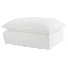 Cumulus Ottoman with Cotton Blend Slipcover