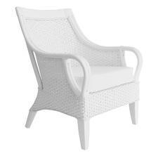 White Fester Rattan Lounge Chair